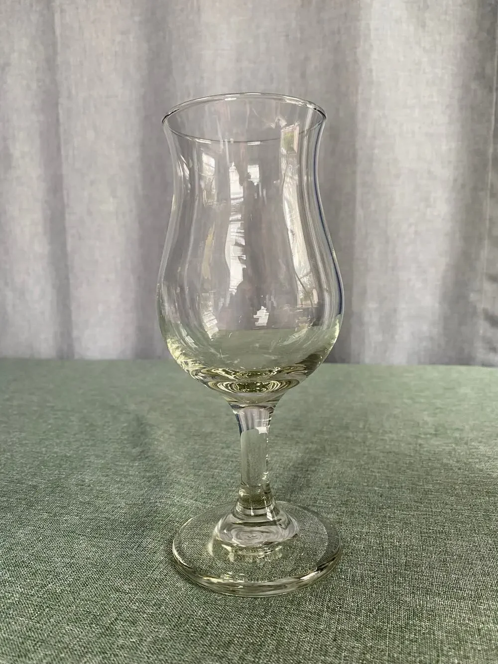 Vintage Clear Glass Hurricane Cocktail Glass - 7 Inches Tall